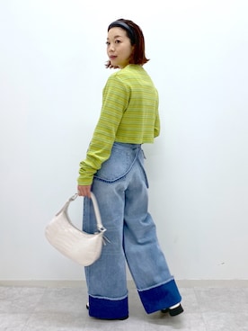 「PAGEBOY（ページボーイ）のアイテム（カチューシャ）」を使った、Chisaさん（レディース・154cm）の春コーディネート