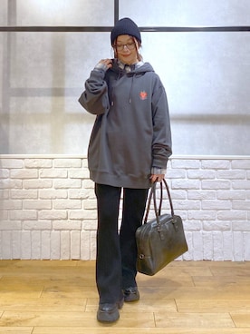 「アイテム（パーカー）」を使った、Chisaさん（レディース・154cm・30代）の冬コーディネート