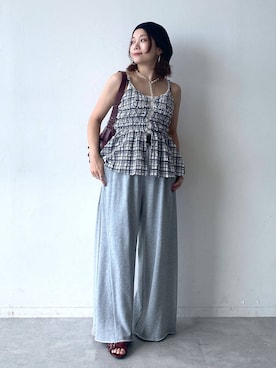 「PAGEBOY（ページボーイ）のアウトポケットBAG（ショルダーバッグ）」を使った、Chisaさん（レディース・154cm・40代）の夏コーディネート