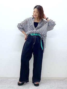 「PBLIM（ページボーイリム）のPAGEBOYLIM/カツラギスケーターパンツ（その他パンツ）」を使った、Chisaさん（レディース・154cm）の春コーディネート