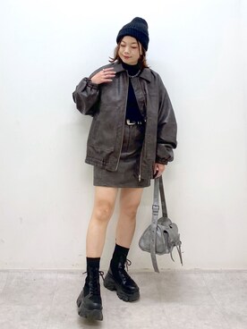 「ハロウィン」｜「アイテム（ブルゾン）」を使った、Chisaさん（レディース・154cm）の秋コーディネート