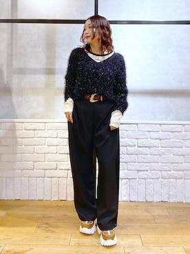 「アイテム（スラックス）」を使った、Chisaさん（レディース・154cm・40代）の秋コーディネート