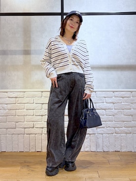 「PAGEBOY（ページボーイ）のアイテム（キャップ）」を使った、Chisaさん（レディース・154cm）の春コーディネート