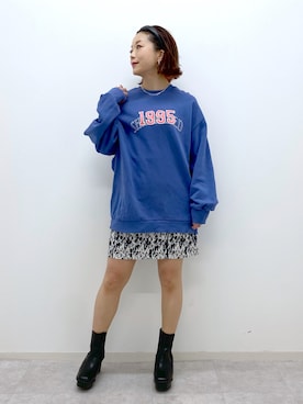 「PAGEBOY（ページボーイ）のアイテム（カチューシャ）」を使った、Chisaさん（レディース・154cm）の春コーディネート