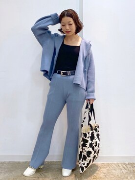 「ニットセットアップ」｜「アイテム（その他アウター）」を使った、Chisaさん（レディース・154cm）の秋コーディネート