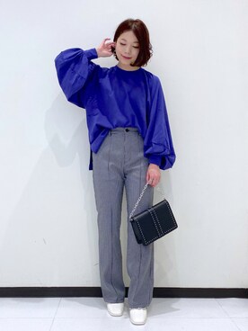 「PAGEBOY（ページボーイ）のチェーンスタッズショルダー（ショルダーバッグ）」を使った、Chisaさん（レディース・154cm）の夏コーディネート