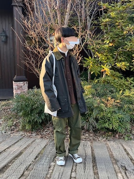 「オイルドジャケット」｜「アイテム（ブルゾン）」を使った、shimiさん（メンズ・166cm）の冬コーディネート