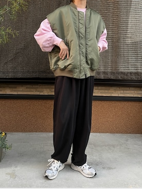 「アイテム（スウェットパンツ）」を使った、ｅｒａさん（レディース・158cm）の秋コーディネート