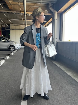 「ロックT」｜「アイテム（ジャケット/アウター）」を使った、ｅｒａさん（レディース・158cm）の春コーディネート