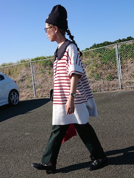 「アイテム（エコバッグ/サブバッグ、レッド系）」を使った、ｅｒａさん（レディース・158cm）の秋コーディネート