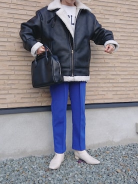 「スクエアトゥ」｜「アイテム（スウェットパンツ）」を使った、ｅｒａさん（レディース・158cm）の冬コーディネート