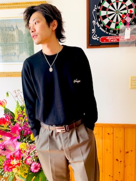「GIVENCHY（ジバンシイ）のアイテム（パンツ）」を使った、しゅんたさん（メンズ・175cm）の春コーディネート