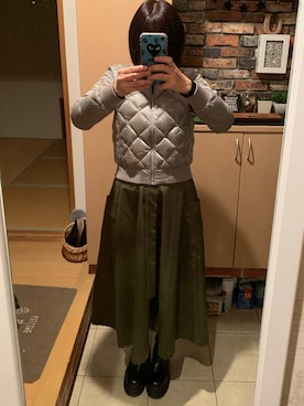 「ジーナシス」｜「アイテム（ダウンジャケット/コート）」を使った、마이さん（レディース・163cm）の冬コーディネート