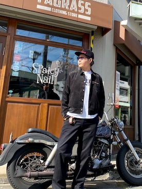 「コーデュロイキャップ」｜「アイテム（ジャケット/アウター）」を使った、FAGRASSさん（メンズ・183cm）の冬コーディネート