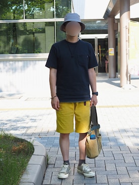「DANTON（ダントン）のアイテム（帽子）」を使った、Fさん（メンズ・169cm）の夏コーディネート