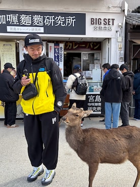 「Supreme （シュプリーム）のアイテム（帽子）」を使った、kensukeさん（メンズ・185cm）の春コーディネート
