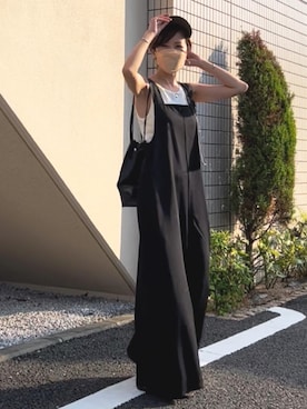 「notch.（ノッチ）のアイテム（オールインワン・サロペット）」を使った、おまゆさん（レディース・154cm）の夏コーディネート