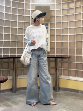 「THE SHINZONE（ザ　シンゾーン）のアイテム（帽子）」を使った、おまゆさん（レディース・154cm）の夏コーディネート