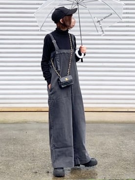 「antiqua」｜「アイテム（オールインワン・サロペット）」を使った、おまゆさん（レディース・154cm）の春コーディネート