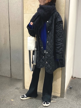 「足袋」｜「アイテム（ジャケット/アウター）」を使った、おまゆさん（レディース・154cm）の冬コーディネート