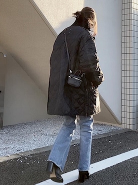 「フレアデニム」｜おまゆさん（レディース・154cm）の冬コーディネート