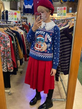 「Rodeo Crowns（ロデオクラウンズ）のアイテム（ハンチング/ベレー帽）」を使った、さとみ@JUMP   UP!さん（レディース・161cm）の冬コーディネート