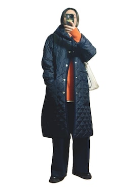 「アイテム（その他アウター）」を使った、鈴木すうこさん（レディース・154cm）の冬コーディネート