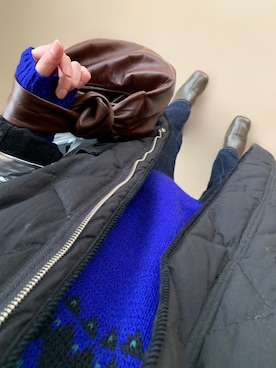 「CANAL JEAN（キャナルジーン）のアイテム（その他アウター）」を使った、鈴木すうこさん（レディース・154cm）の冬コーディネート