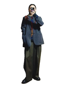 「アイテム（テーラードジャケット）」を使った、鈴木すうこさん（レディース・154cm）の秋コーディネート