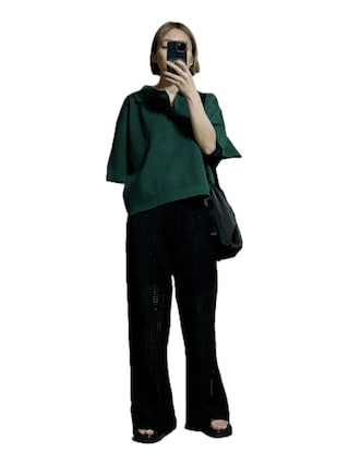 トップス 6(ROKU) MILANO RIB SHORT SLEEVE KNIT 6（ロク）の「＜6(ROKU)＞MILANO RIB SHORT SLEEVE KNIT/ニット