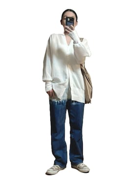 「ベージュスニーカー」｜鈴木すうこさん（レディース・154cm）の秋コーディネート