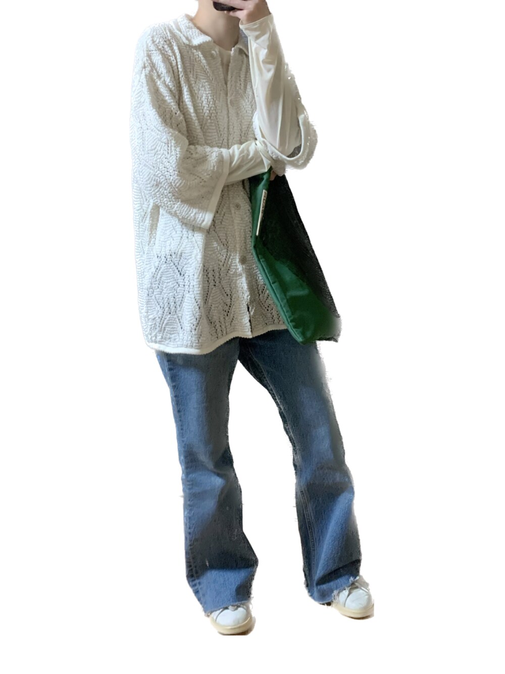 6（ロク）の「＜6(ROKU)＞SUKASHI KNIT SHIRT/ニット（ニット