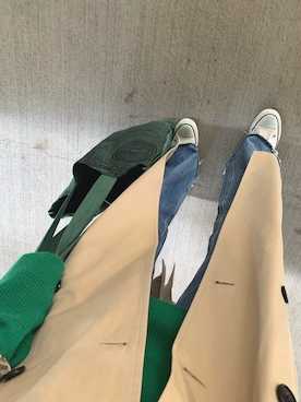 「BAUM（バウム）のアイテム（バッグ）」を使った、鈴木すうこさん（レディース・154cm）の春コーディネート