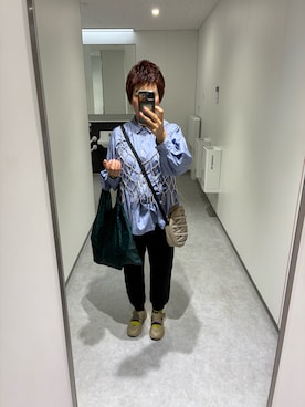 「アイテム（エコバッグ/サブバッグ）」を使った、sayoさん（レディース・165cm）の秋コーディネート