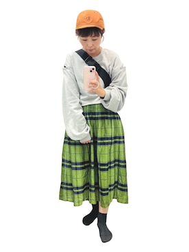 「ノースフェイス」｜「アイテム（キャップ）」を使った、neneさん（レディース・159cm）の秋コーディネート