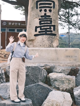 「MUJI」｜ziさん（レディース・157cm）の冬コーディネート