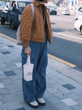 「MUJI」｜ziさん（レディース・157cm）の冬コーディネート