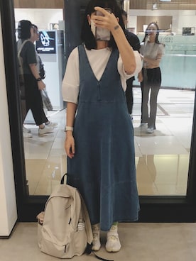 「MUJI」｜「アイテム（ワンピース/ドレス）」を使った、ziさん（レディース・157cm）の夏コーディネート