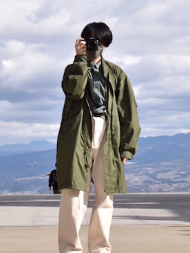 「アイテム（モッズコート）」を使った、kwさん（メンズ・165cm）の夏コーディネート