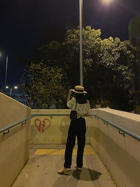 「BRONTE（ブロンテ）のアイテム（帽子）」を使った、Dさん（レディース・155cm）の春コーディネート