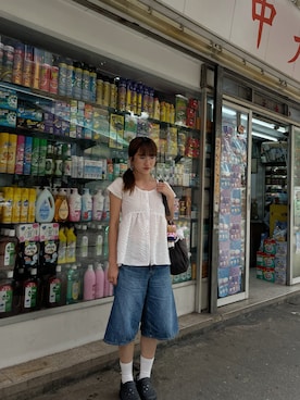 「crocs（クロックス）のアイテム」を使った、Dさん（レディース・155cm）の夏コーディネート