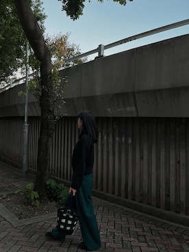 「シンプルおしゃれが好き」｜「アイテム（ジャージ）」を使った、Dさん（レディース・155cm）の冬コーディネート