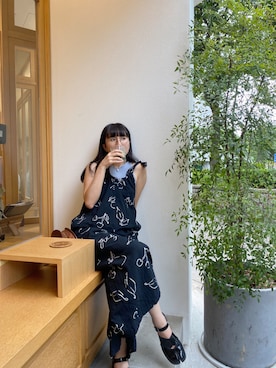 「黒髪」｜「アイテム（オールインワン・サロペット）」を使った、Dさん（レディース・155cm）の秋コーディネート