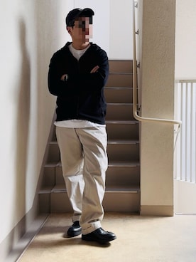 「アイテム（チノパンツ）」を使った、shinさん（メンズ・172cm）の春コーディネート