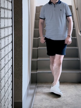 「アイテム（スニーカー）」を使った、shinさん（メンズ・172cm・40代）の夏コーディネート
