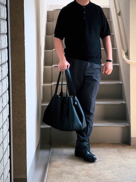「アイテム（スラックス）」を使った、shinさん（メンズ・172cm・40代）の夏コーディネート