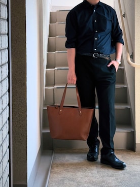 「アイテム（スラックス）」を使った、shinさん（メンズ・172cm・40代）の夏コーディネート