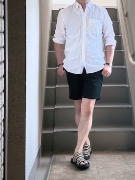 「ZARA（ザラ）のアイテム（シャツ/ブラウス）」を使った、shinさん（メンズ・172cm・40代）の夏コーディネート