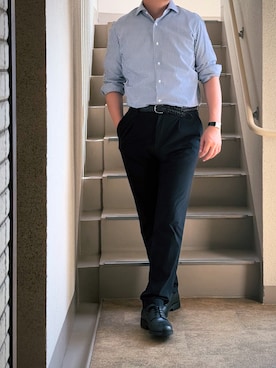 「アイテム（スラックス）」を使った、shinさん（メンズ・172cm・40代）の夏コーディネート