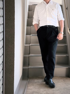 「アイテム（スラックス）」を使った、shinさん（メンズ・172cm・40代）の夏コーディネート